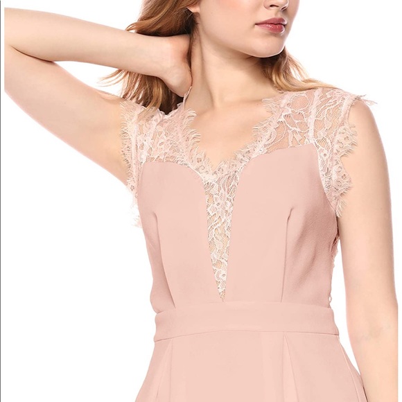 Dusty Pink Lace Inset Dress - Picture 2 of 8